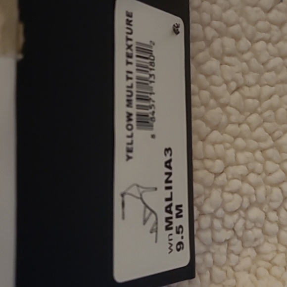 Nine West Women's strappy stiletto sandals yellow and black snakeskin print 9.5 - Picture 4 of 4